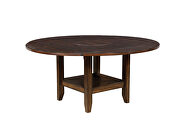 Brown cherry transitional round table additional photo 4 of 9