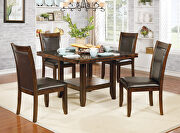 Brown cherry transitional round table by Furniture of America additional picture 7