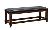 Brown cherry padded leatherette cushions bench by Furniture of America additional picture 2