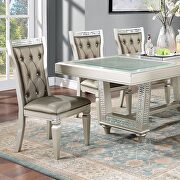 Clear tempered glass top dining table in champagne finish w/ leaf by Furniture of America additional picture 9