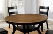 Dark brown/dark oak transitional round table by Furniture of America additional picture 2