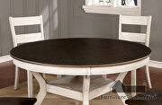 Antique white/dark oak transitional round dining table by Furniture of America additional picture 5