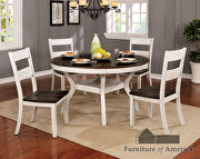 Antique white/dark oak transitional round dining table by Furniture of America additional picture 6