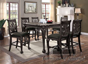 Dark gray traditional counter ht. table by Furniture of America additional picture 2