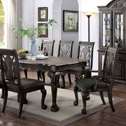 Dark gray traditional dining table w/ 1x18 leaf by Furniture of America additional picture 6
