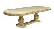 Royal style antique white finish family size dining table by Furniture of America additional picture 9