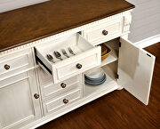 Off-white/ cherry storage base design counter ht. table by Furniture of America additional picture 3