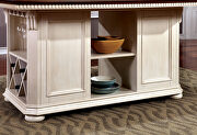 Off-white/ cherry storage base design counter ht. table by Furniture of America additional picture 4