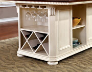 Off-white/ cherry storage base design counter ht. table by Furniture of America additional picture 5