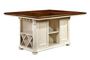 Off-white/ cherry storage base design counter ht. table by Furniture of America additional picture 6