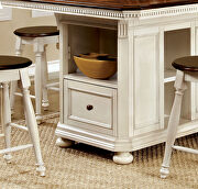 Off-white/ cherry storage base design counter ht. table by Furniture of America additional picture 8