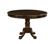 Traditional brown cherry wood round table additional photo 3 of 7