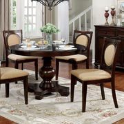 Round brown cherry dining table by Furniture of America additional picture 7