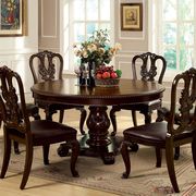 Brown cherry traditional round table by Furniture of America additional picture 2