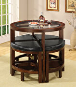 Dark walnut contemporary 5 pc. round counter ht. table set (k/d) by Furniture of America additional picture 2