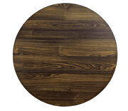 Light walnut/ beige industrial round dining table additional photo 3 of 6