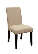 Light walnut/ beige industrial dining chair additional photo 3 of 2