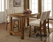 Rustic oak contemporary counter ht. table by Furniture of America additional picture 6