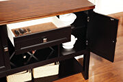 Black/ cherry transitional dining table w/ leaf additional photo 3 of 4
