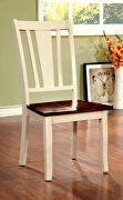 Vintage white/ cherry transitional dining table w/ leaf additional photo 2 of 3