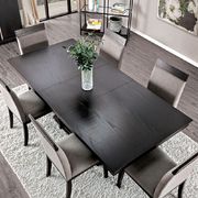 Espresso wood contemporary style dining table w/ extension additional photo 3 of 10