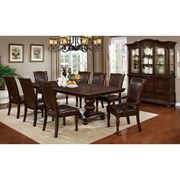 Brown cherry finish double pedestial dining table additional photo 4 of 4