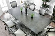 Gray finish double pedestial dining table additional photo 4 of 8