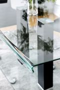 Curved tempered glass top dining table by Furniture of America additional picture 6