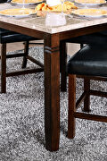 Brown cherry/ black genuine marble top counter ht. table by Furniture of America additional picture 3