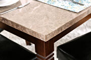 Brown cherry/black genuine marble top dining table by Furniture of America additional picture 2