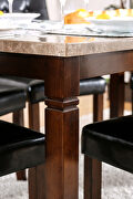 Brown cherry/black genuine marble top dining table by Furniture of America additional picture 3