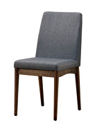 Natural tone/ gray padded fabric seat & back dining chair additional photo 2 of 1