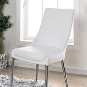 Sleek white contemporary dining chair additional photo 2 of 1