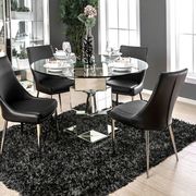 Mirrored base / glass top contemporary dining table additional photo 2 of 3
