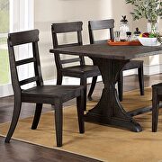 Trestle base dining table in antique black finish additional photo 5 of 6
