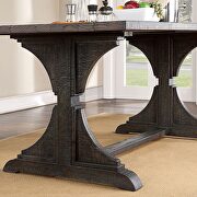 Trestle base dining table in antique black finish by Furniture of America additional picture 6