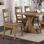 Trestle base dining table in natural tone by Furniture of America additional picture 3