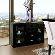 Black/beige transitional dining table additional photo 4 of 3