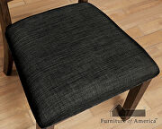Walnut padded fabric upholstery dining chair additional photo 2 of 2