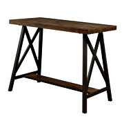 Weathered medium oak/black industrial counter ht. table by Furniture of America additional picture 2
