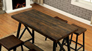 Weathered medium oak/black industrial counter ht. table by Furniture of America additional picture 4