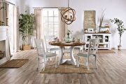 Pedestal base and wood grain top round dining table additional photo 2 of 5