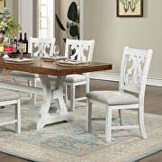 Trestle base and wood grain top dining table additional photo 2 of 5