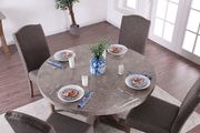 Gray natural marble top round dining table additional photo 4 of 6