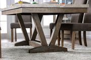 Gray natural marble top dining table by Furniture of America additional picture 5