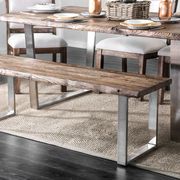 Rustic oak finish contemporary family size dining table by Furniture of America additional picture 6