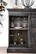 Gray finish rustic style wine cabinet additional photo 3 of 3