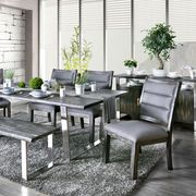 Rustic gray finish contemporary family size dining table by Furniture of America additional picture 2