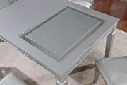 Silver finish contemporary dining table additional photo 5 of 8
