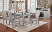 Silver finish contemporary dining table by Furniture of America additional picture 7